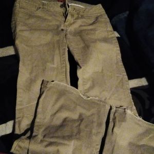 Khaki dickies flare bottom